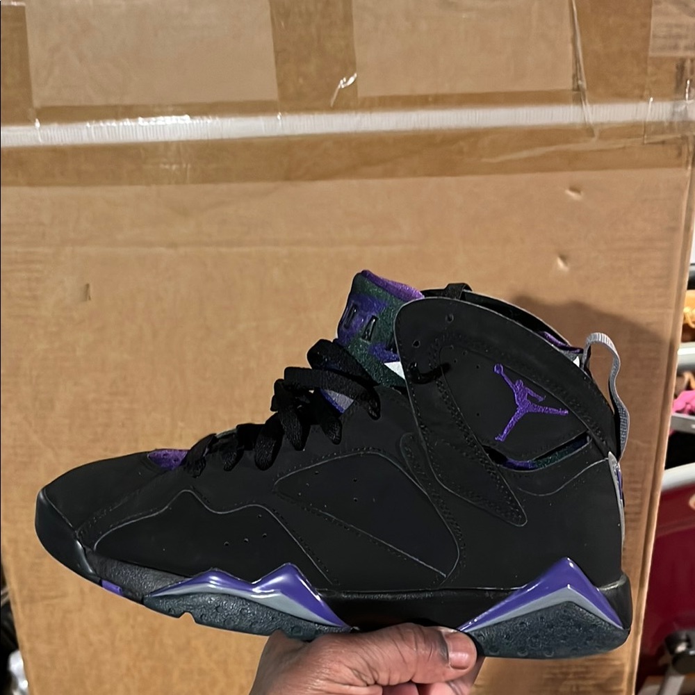 Black and Purple High-Top Sneakers